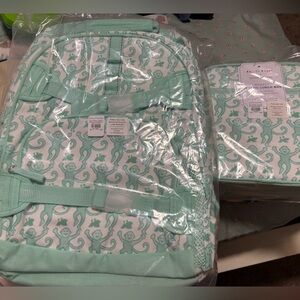 Roller Rabbit X Pottery barn kids backpack and lunchbox bundle  NWT